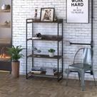 Estante Multiuso 4 Prateleiras 146x80cm Estilo Industrial