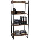 Estante Multiuso 4 Prateleiras Escritório Estilo Industrial Form 146x60 cm Nogal - Lyam Decor Estante Multiuso 4 Prateleiras Escritório Estilo Industrial Form 146x60 cm Nogal - Lyam Decor