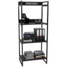 Estante Multiuso 4 Prateleiras Escritório Estilo Industrial Form 146x60 cm Preto Onix - Lyam Decor Estante Multiuso 4 Prateleiras Escritório Estilo Industrial Form 146x60 cm Preto Onix - Lyam Decor