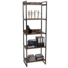 Estante Multiuso 5 Prateleiras Escritório Estilo Industrial Form 187x60 cm Nogal - Lyam Decor Estante Multiuso 5 Prateleiras Escritório Estilo Industrial Form 187x60 cm Nogal - Lyam Decor