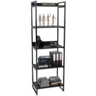 Estante Multiuso 5 Prateleiras Escritório Estilo Industrial Form 187x60 cm Preto Onix - Lyam Decor Estante Multiuso 5 Prateleiras Escritório Estilo Industrial Form 187x60 cm Preto Onix - Lyam Decor