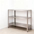 Estante Multiuso Com 3 Prateleiras Práticas 90x30cm Em Aço Inox