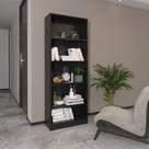 Estante Multiuso com 5 Prateleiras MDP Branco Tecnomobili Cor:Preto