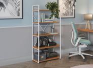 Estante Multiuso Desk Alta 5 Prateleiras Canela/Branco