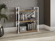 Estante Multiuso Desk Baixa 3 Prateleiras Canela/Branco