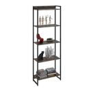 Estante Multiuso Escritório Industrial 05 Prateleiras Areta 186x60cm C01 Carvalho Dark - Lyam Decor
