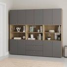 Estante Multiuso Livreiro 3 Módulos 10 Portas 3 Gavetas Frame CabeCasa MadeiraOriginals Estante Multiuso Livreiro 3 Módulos 10 Portas 3 Gavetas Frame CabeCasa MadeiraOriginals