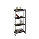 Estante Multiuso Para Escritório Industrial 04 Prateleiras Areta 145x60cm C01 Onix - Lyam Decor Estante Multiuso Para Escritório Industrial 04 Prateleiras Areta 145x60cm C01 Onix - Lyam Decor