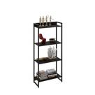 Estante Multiuso Para Escritório Industrial 04 Prateleiras Areta 145x60cm C01 Onix - Lyam Decor Estante Multiuso Para Escritório Industrial 04 Prateleiras Areta 145x60cm C01 Onix - Lyam Decor