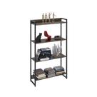 Estante Multiuso Para Escritório Industrial 04 Prateleiras Areta 145x80cm C01 Onix- Lyam Decor Estante Multiuso Para Escritório Industrial 04 Prateleiras Areta 145x80cm C01 Onix- Lyam Decor
