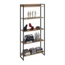 Estante Multiuso Para Escritório Industrial 05 Prateleiras Areta 186x80cm C01 Carvalho - Lyam Decor