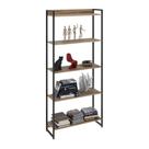 Estante Multiuso Para Escritório Industrial 05 Prateleiras Areta 186x80cm C01 Carvalho - Lyam Decor