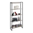 Estante Multiuso Para Escritório Industrial 05 Prateleiras Areta 186x80cm C01 Snow - Lyam Decor
