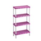 Estante Nápoles Rosa Plástico Modular 4 Prateleiras Organizadora Agraplast Cod 914 (com Pezinhos)