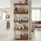 Estante Organizador Livreiro Estilo Industrial Madeira em MDP Prateleira Livros Quarto Sala Cozinha Decoração Ambientes Off White com Nature