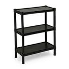 Estante Organizador Plástica Modular Preta 3 Prateleiras Multiuso