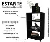 Estante Organizadora com Rodízios Cor Preto