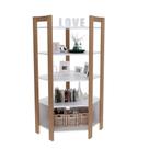 Estante organizadora de Canto, com 5 Prateleiras AZ 1020 Amêndoa/Branco - Tecno