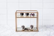 Estante Organizadora Dourada com Vidro Reflecta - Linha Frame