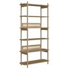 Estante Oslo Artesano 90 cm (largura) MDP Hanover Palha Sintética Bege Pé Madeira Maciça Estante Oslo Artesano 90 cm (largura) MDP Hanover Palha Sintética Bege Pé Madeira Maciça