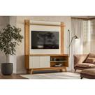 Estante p/ Sala até 65 Pol Aurum/Tulum 1 Pta Correr 1 Prat c/ Pés 160x190cm Nature/Off White - Linea Brasil