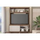 Estante p/ Sala até 65 Pol Cinne c/ Ripado Pés 160x203cm Nogueira San Remo/Off White - Caemmun Estante p/ Sala até 65 Pol Cinne c/ Ripado Pés 160x203cm Nogueira San Remo/Off White - Caemmun