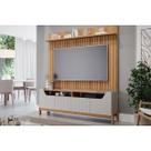 Estante p/Sala até 70 Pol Moema Ripado c/Pés 180x197cm Off White/Nature - Permóbili