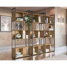 Estante p/Sala Industrial LI014 Kit 3 Un Aço Madeirado 72x200cm Freijo/Preto - Kappesberg