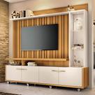 Estante Painel de TV 60 Pol 200cm Titan Off White/Cinamomo - HB Móveis