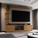 Estante Painel Home Para Tv 65" Vinhedos Grigio Fosco/amêndoa- Mabe Magazine