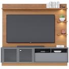 Estante Painel Para 70 Pol Com Led Itapema C04 Freijó Cinza Fosco - Lyam Decor