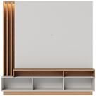 Estante Painel Para TV 65 Pol com LED Alencar C04 Off White Matte Freijó - Lyam Decor