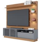 Estante Painel Para TV 70 Pol com LED Itapema C04 Freijó Cinza Fosco - Lyam Decor