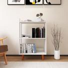 Estante para livro decoração para sala ou quarto com pés de madeira maciça - Branco