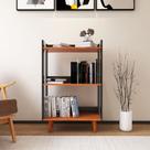 Estante para livro decoração para sala ou quarto com pés de madeira maciça - Preto com Nature