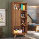 Estante para Livros 1 Porta 4 Nichos Nogal - Hecol Móveis Estante para Livros 1 Porta 4 Nichos Nogal - Hecol Móveis