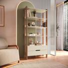 Estante Para Livros 100% MDF Com 2 Gavetas e 4 Prateleiras Elvis Estante Para Livros 100% MDF Com 2 Gavetas e 4 Prateleiras Elvis