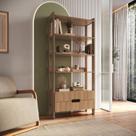 Estante Para Livros 100% MDF Com 2 Gavetas e 4 Prateleiras Elvis Estante Para Livros 100% MDF Com 2 Gavetas e 4 Prateleiras Elvis