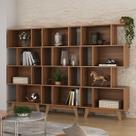 Estante para Livros 12 Nichos Nogal Cj-008 - Hecol Móveis