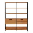 Estante para Livros 2 Gavetas 1 Porta Industrial Freijó/Preto - Dalla Costa