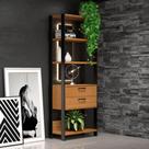 Estante para Livros 2 Gavetas Industrial E91 JPF Freijó/Preto - Dalla Costa Estante para Livros 2 Gavetas Industrial E91 JPF Freijó/Preto - Dalla Costa