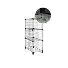 Estante para Livros 3 Nichos Aço Aramado 40cm Profundidade Preto Prateleira Modular