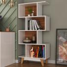 Estante para Livros 4 Nichos Branco/Nogal - Hecol Móveis Estante para Livros 4 Nichos Branco/Nogal - Hecol Móveis