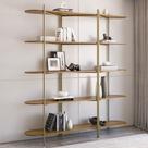 Estante para Livros 5 Prateleiras em Aço Carvalho/Dourado Gaia Estante para Livros 5 Prateleiras em Aço Carvalho/Dourado Gaia
