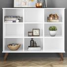 Estante para Livros 9 Nichos Branco/Retro 1478 - Qmovi