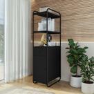 Estante para Livros Criare 1 Porta 1 Gaveta Preto - Art Panta Estante para Livros Criare 1 Porta 1 Gaveta Preto - Art Panta