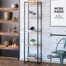 Estante para Livros Dynamica 5 Prateleiras Carvalho/Preto 19191 - Compace Estante para Livros Dynamica 5 Prateleiras Carvalho/Preto 19191 - Compace