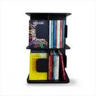 Estante Para Livros Giratória Compacta Para Até 80 Livros Preta