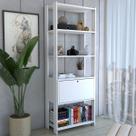 Estante para Livros Industrial 1 Porta 3 Prateleiras Branco - Panorama Móveis