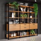 Estante para Livros Industrial 2 Portas 2 Gavetas 100% MDF